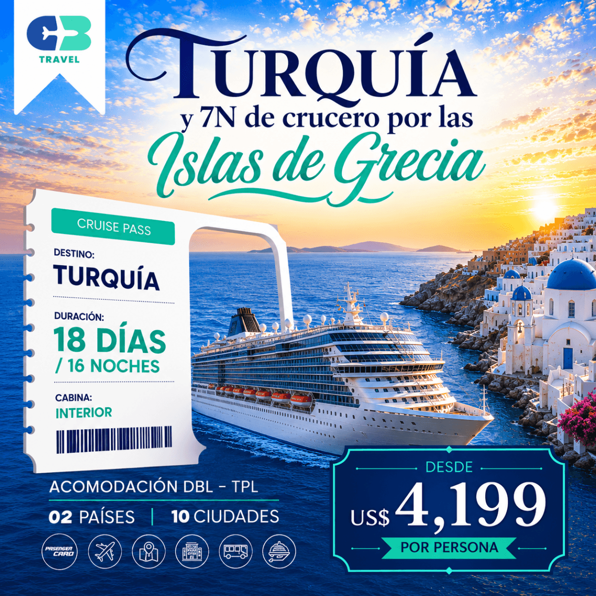 Turquía y 7 noches de crucero por las Islas de Grecia